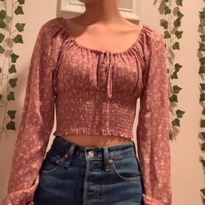 Pacsun Mauve Floral Crop top